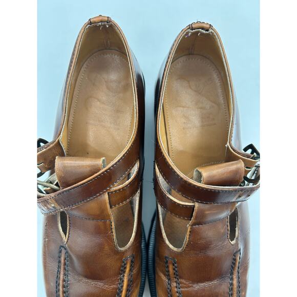 Dr. Martens VTG  Rare Chunky Mary Jane Brown Shoes Made in England US 10 8305 - Picture 10 of 12